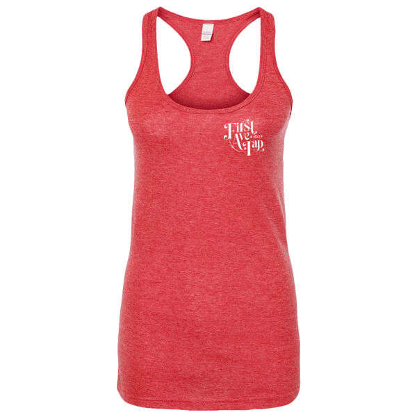 1st Avenue Tap- Women's Poly-Rich Racerback Tank Top- Red Thumbnail
